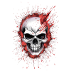 Unheimlicher Schädel mit Blut