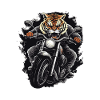 Motorcycle Biker Tiger
