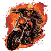 Squelette Moto Motard Halloween