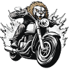Lion Motorcycle Rider