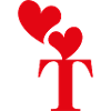 Red Heart Letter T