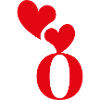 Letter o red heart