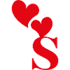Letter s red heart