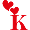 Letter k Red Heart