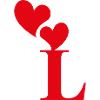 Letter l red heart