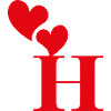 Letter h red heart