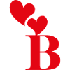 Letter b red heart
