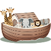 Niedliche Tierillustration – Arche Noah mit Tieren