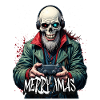 Merry Xmas Gamer Skull Design