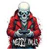 Merry Xmas Gamer Skull Design