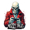 Merry Xmas Gamer Skull Design