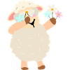 Blumenkranz Schaf Illustration