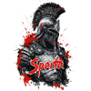 Spartan soldier in splatter look