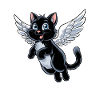 Black cat with angel wings