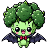 Cute Halloween Broccoli Vampire Cartoon
