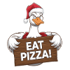 Christmas goose with pizza message
