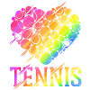 Funny Tennis Player Racket Heart