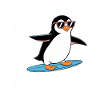 Flightless But Fabulous Penguin Surfer