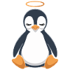 Cute penguin with halo