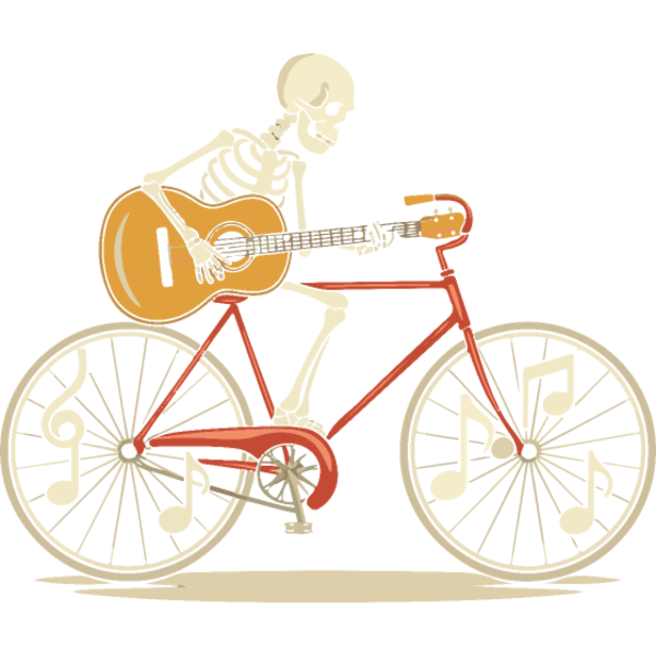 Koszulka "Skeleton Rower Gitara Jam Halloween"