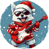 Akita Dog Christmas Rocker Guitar