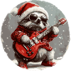 Sloth Christmas Rocker Guitar