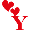 Letter y red heart