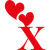 Letter x Red Heart