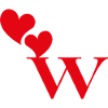 Letter w Red Heart