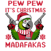 Funny Christmas parrot