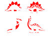 Contrasting baby dinosaurs