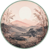 Sanfte Mondlandschaft im Zen-Stil