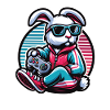 Casual gamer bunny with controller