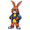 Lapin gamer avec manette