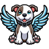 Süßer Pitbull mit Engelsflügeln Cartoon