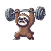 Sloth Workout Dumbbell Cartoon