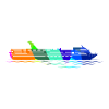 Cruise Ship Rainbow Polygon Ships