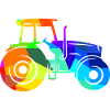 tracteur arc-en-ciel polygone véhicule agricole