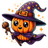 Cute Halloween Witch Pumpkin