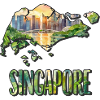 Carte à l’aquarelle Singapour