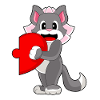 Cat Bridal Heart Wedding