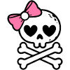 Cute Pink Bow Skull and Crossbones