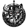 Viking-Wolf auf Schild