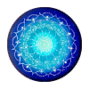 Leuchtendes Mandala in Nachtblau