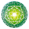 Mandala vert avec motif spirituel