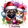 Weihnachts-Mops-Katze-Christmas