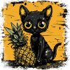 Ananas et chat