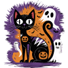 Chat d’Halloween effrayant