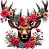 Deer with Flowers