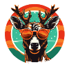 Retro Reindeer with Sunglasses
